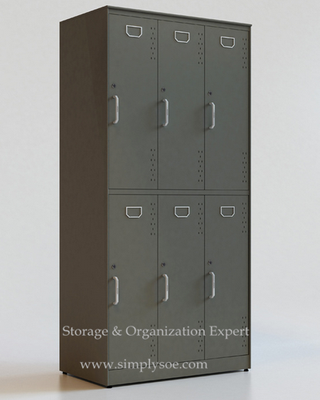 6 Door Metal Locker Cabinet Storage Gym Sports School Changing Room Staff