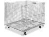 Custom Built Collapsible Wire Container With Casters Material Handling For Auto Parts Storage 